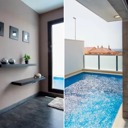 Casa de Férias Moderna Casa Independiente Con Piscina, Vista Mar Y Teide En La Listada